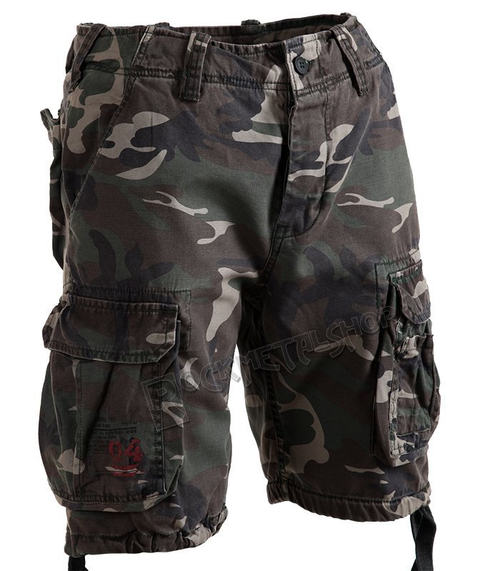 spodnie bojówki krótkie AIRBORNE VINTAGE WOODLAND-5XL