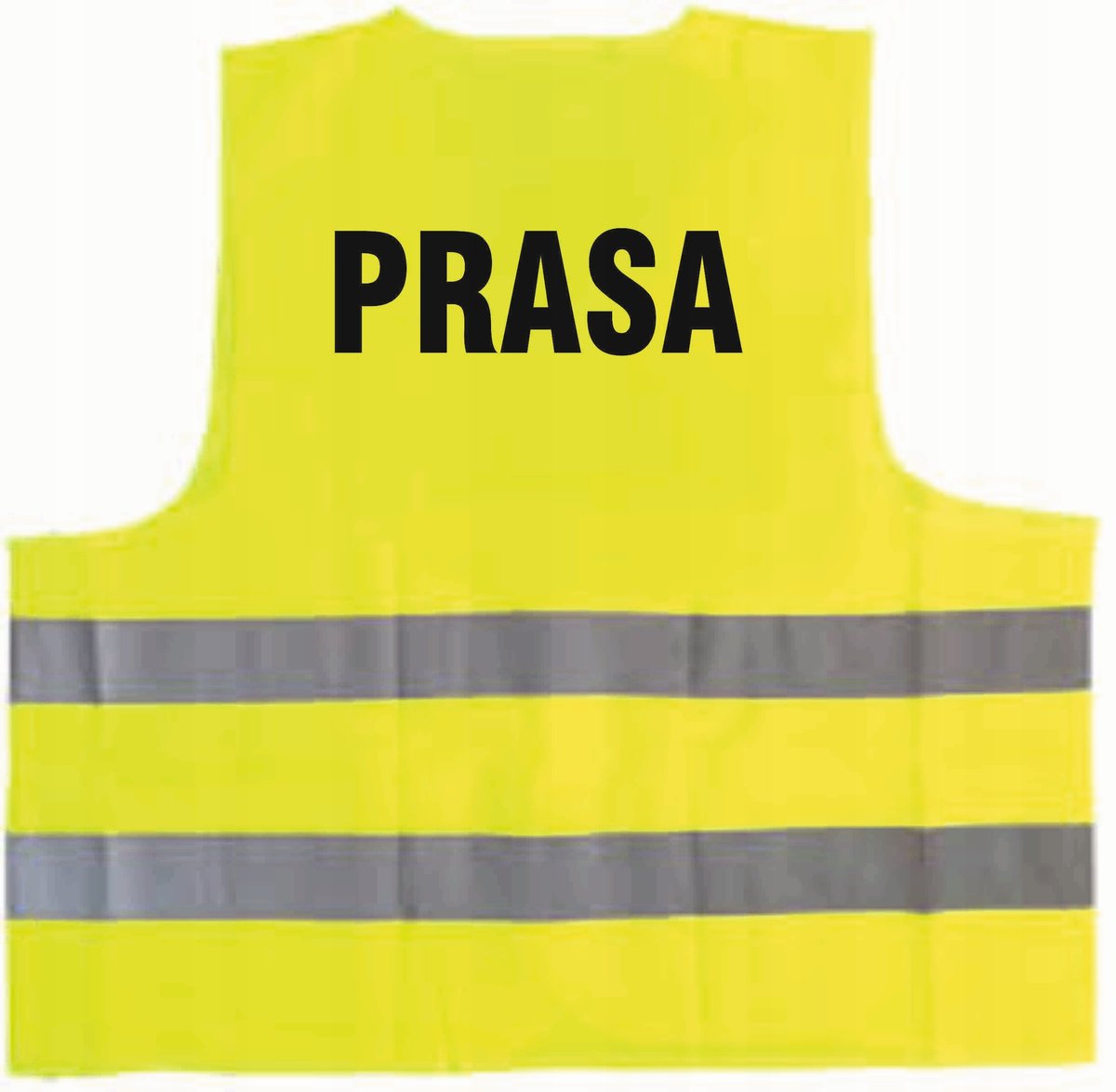 Kamizelka odblaskowa z nadrukiem PRASA rozmiar XXL
