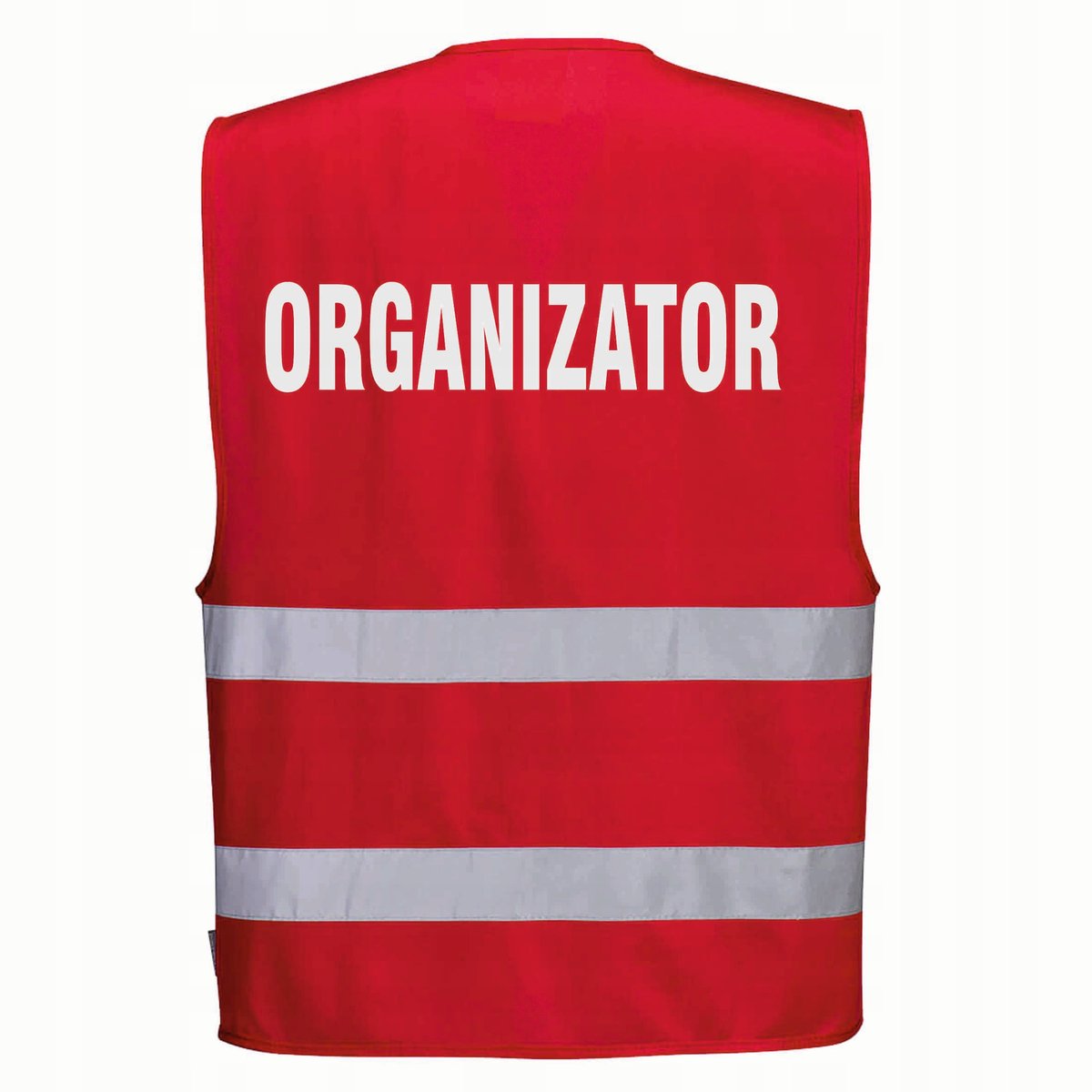 Kamizelka odblaskowa PORTWEST F474 Czerwony S/M nadruk ORGANIZATOR