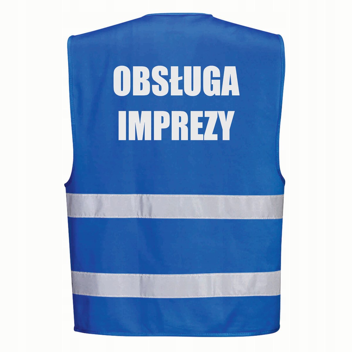 Kamizelka odblaskowa PORTWEST Niebieska rozmiar S/M nadruk OBSŁUGA IMPREZY
