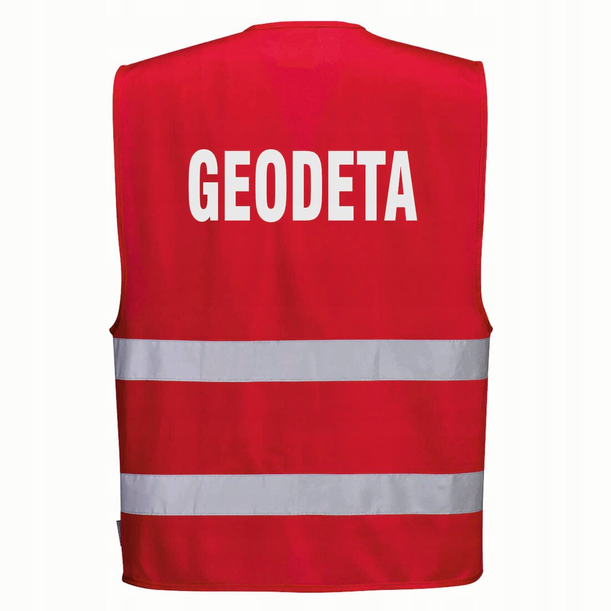 Kamizelka odblaskowa PORTWEST F474 Czerwony S/M nadruk GEODETA