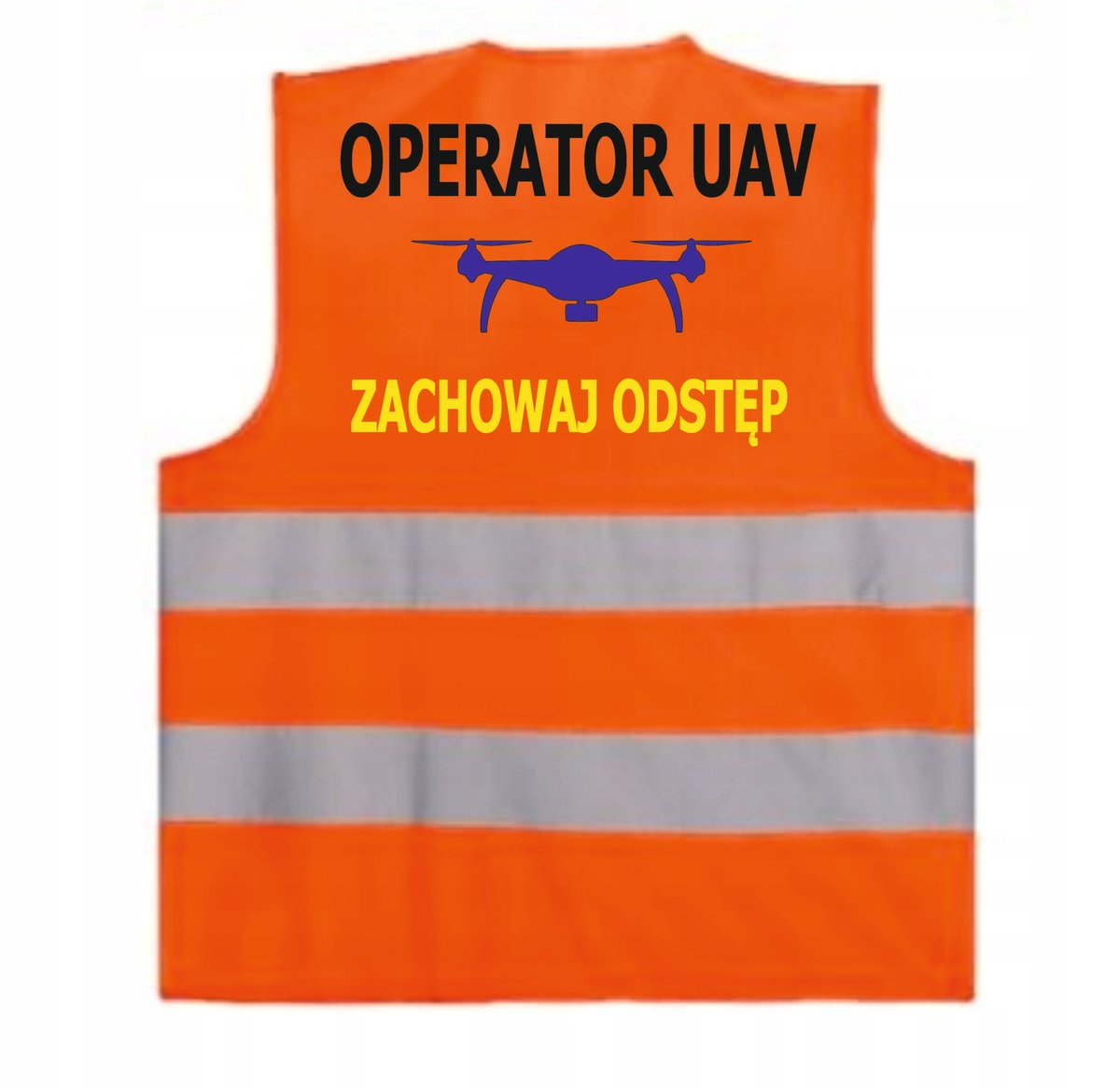 Kamizelka odblaskowa pomarańczowa z nadrukiem OPERATOR DRONA roz.M
