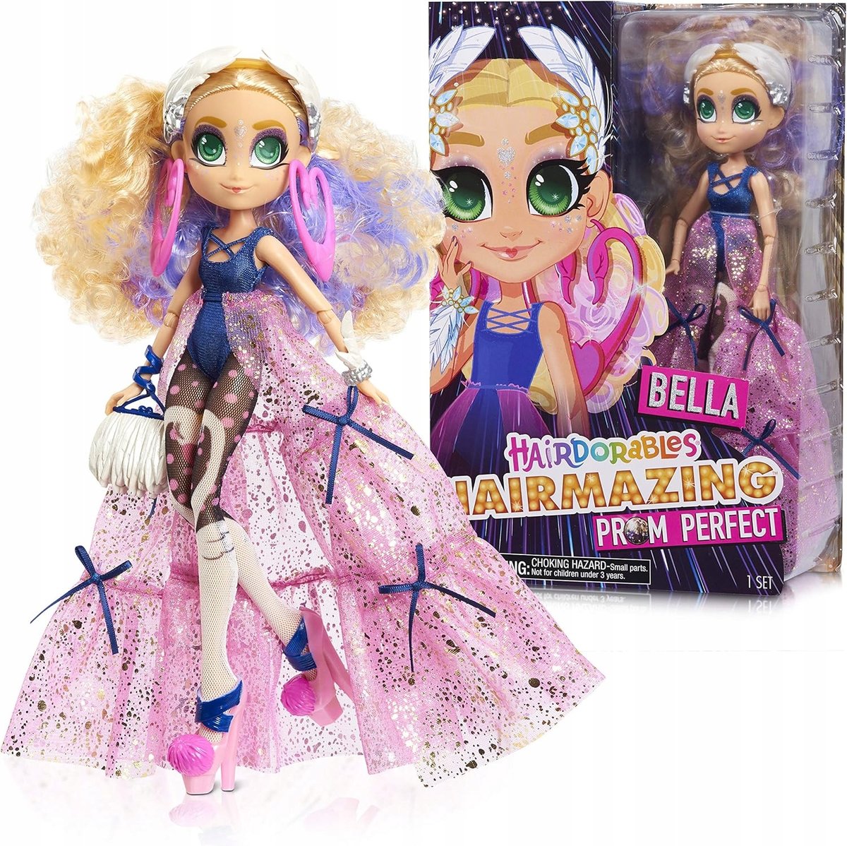 Hairmazing Lalka Hairdorables Modowa Bella Fashion Doll Prom Perfect