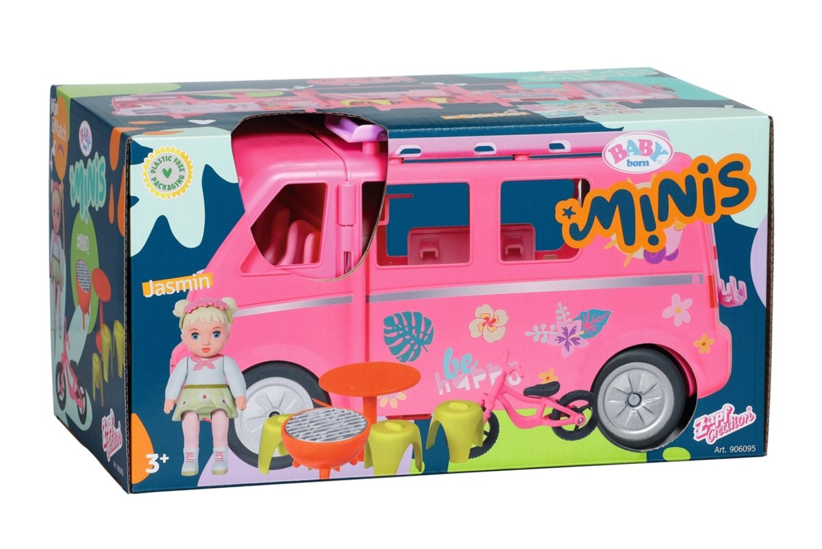 Auto Baby Born Minis Różowe Lalka Jasmin Przyczepa Kempingowa Zapf Creation