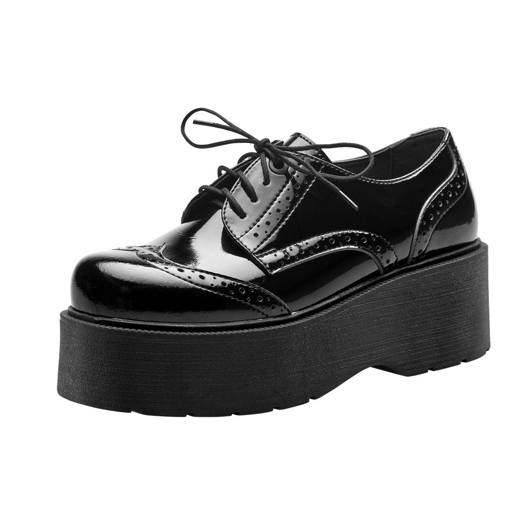 półbuty damskie ALTERCORE czarne (ALICE VEGAN BLACK PATENT)-36