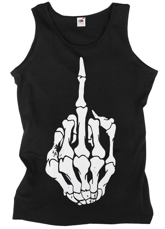 koszulka na ramiączkach SKELETON HAND - FUCK YOU-S