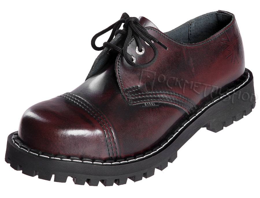 krótkie glany STEEL - BURGUND / BLACK (3 dziurki)-45