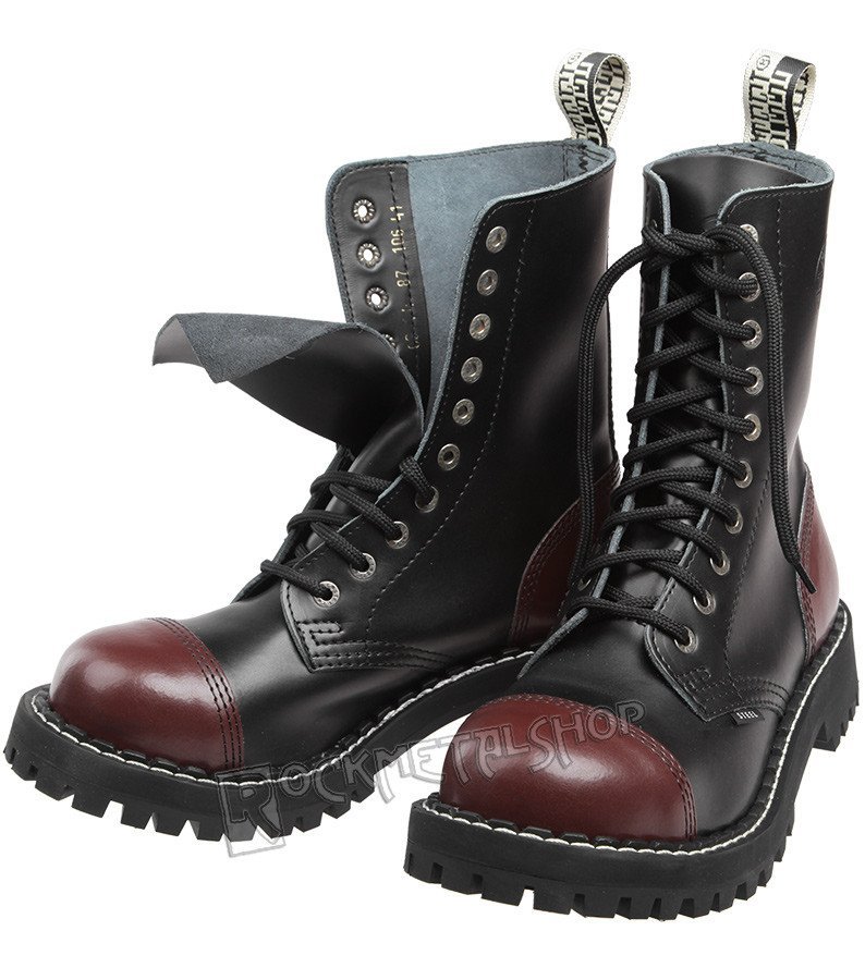 glany STEEL - FULL BURGUND (nos+pięta) / BLACK (10 dziurek)-38