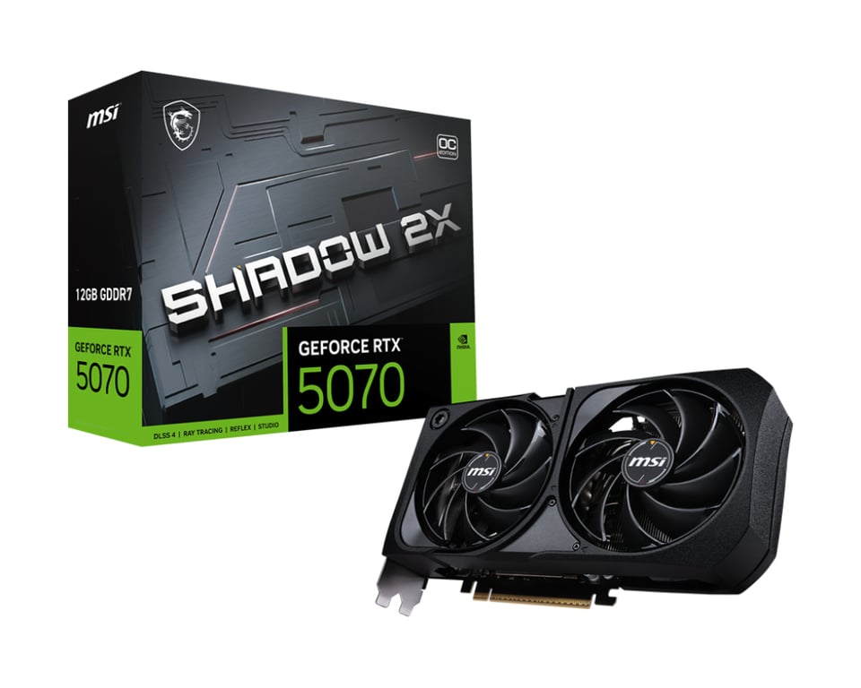 MSI GeForce RTX 5070 12G SHADOW 2X OC NVIDIA 12 GB GDDR7 GEFORCE RTX 5070 12G SHADOW 2X OC GEFORCE RTX 5070 12G SHADOW 2X OC