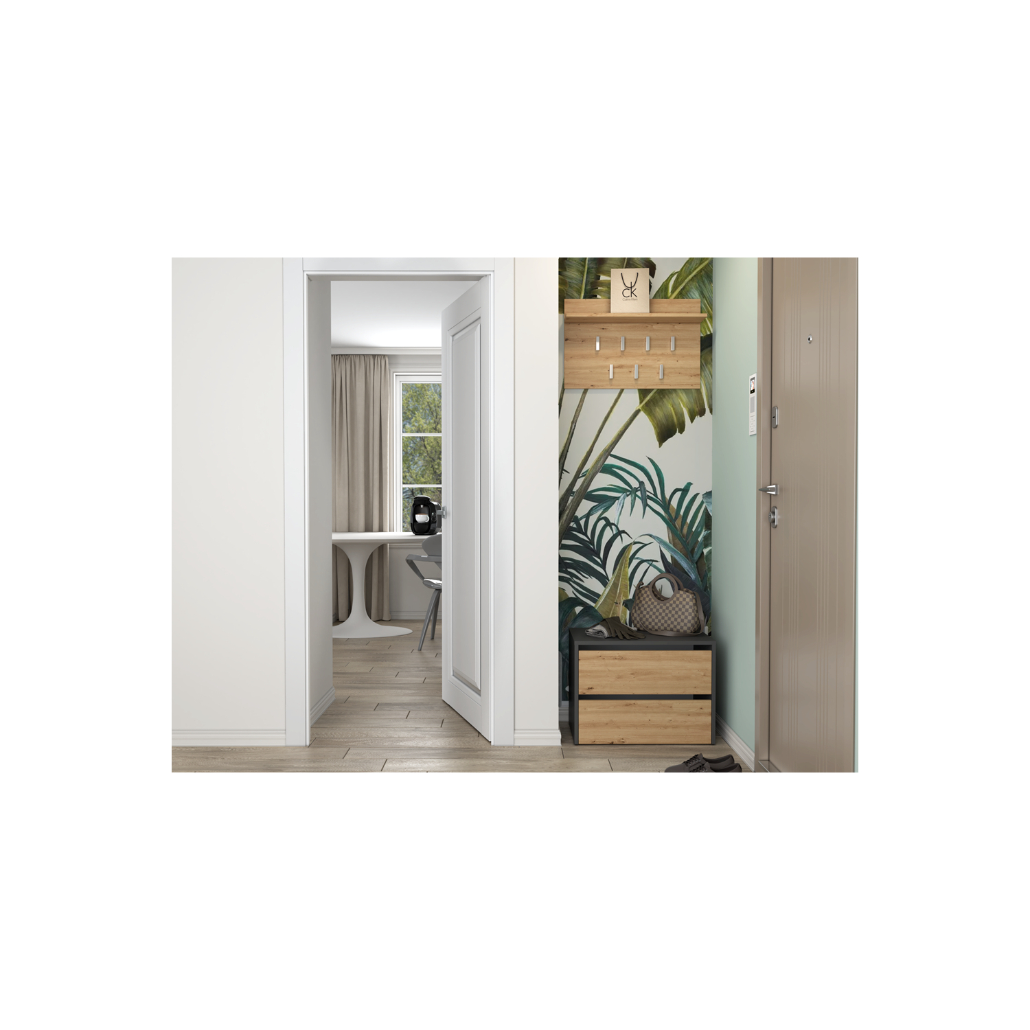 Szafka na Buty do Przedpokoju ZOYA 60 cm Dąb Artisan/Antracyt Loft