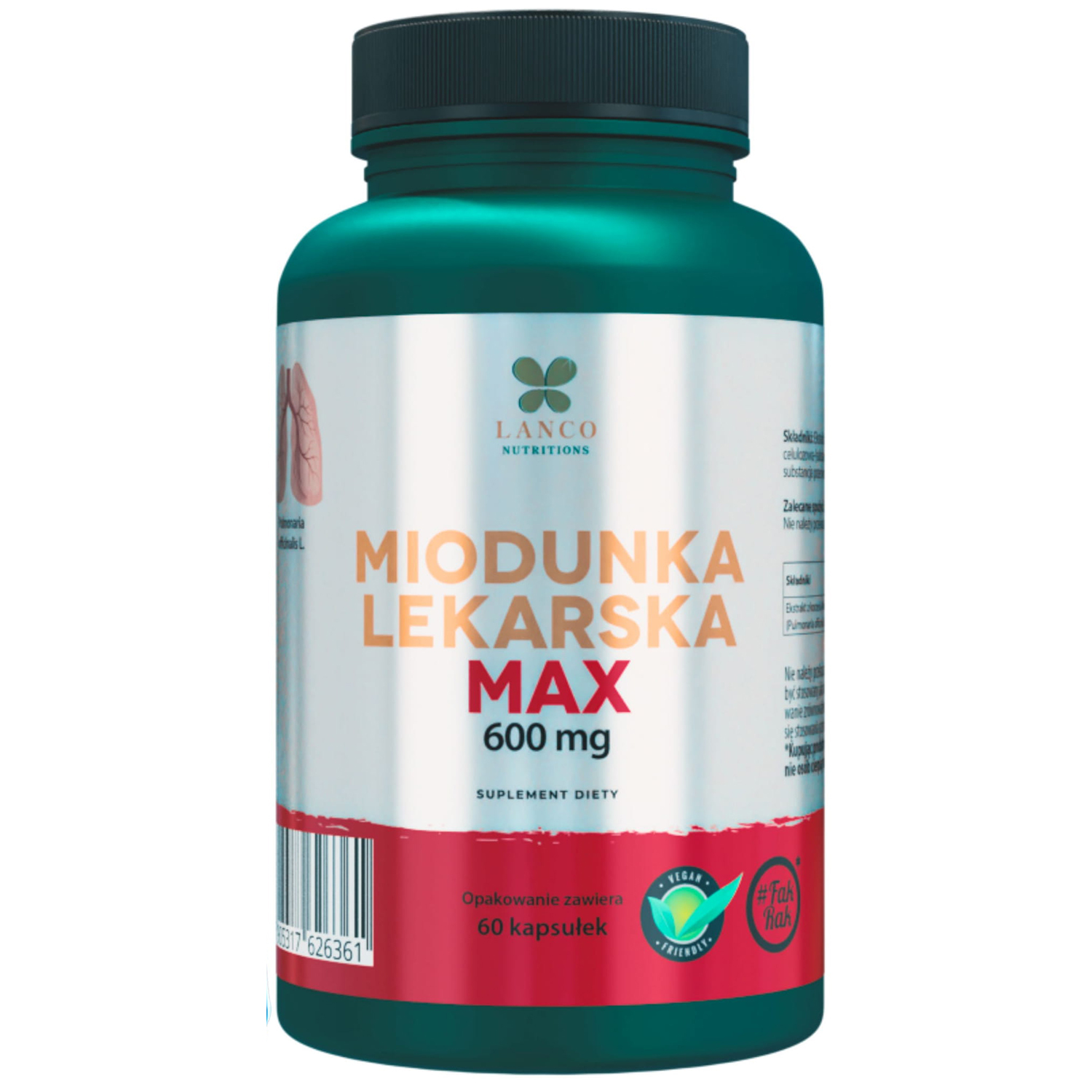 Lanco Nutritions Miodunka Lekarska Max 600 mg, 60 kapsułek