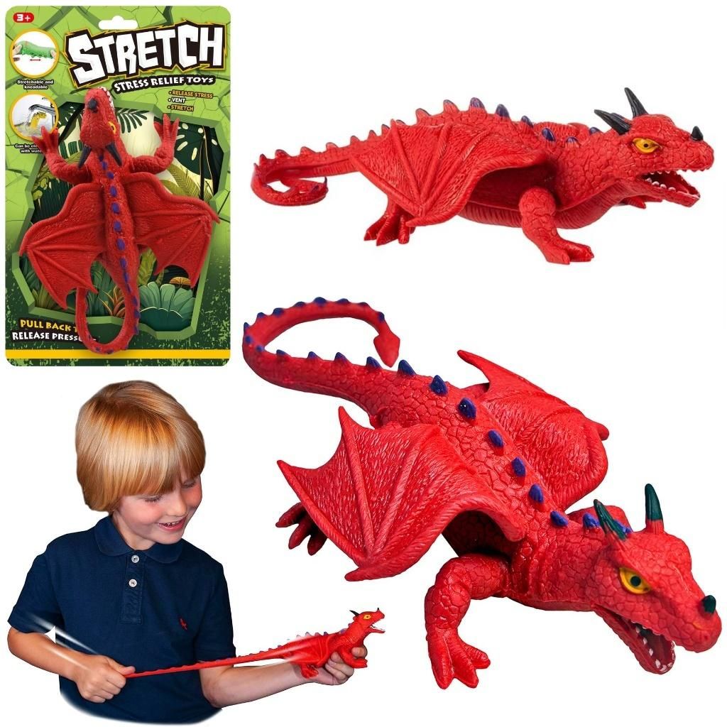 Dinozaur smok czerwony do rozciągania - figurka