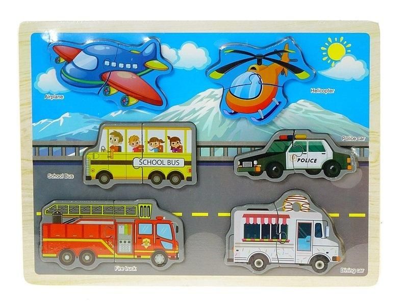 Puzzle drewniane Pojazdy - puzzle