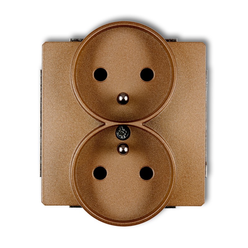 Karlik Gniazdo podwójne z/u Deco - złoty metalik