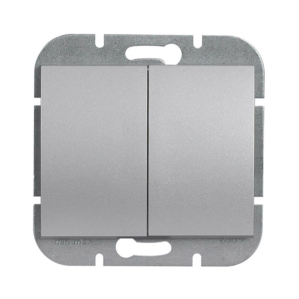 Wyłącznik podwójny Nova - srebro