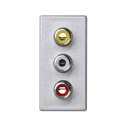 Kontakt Simon Gniazdo 3xRCA SIMON K45 - aluminium