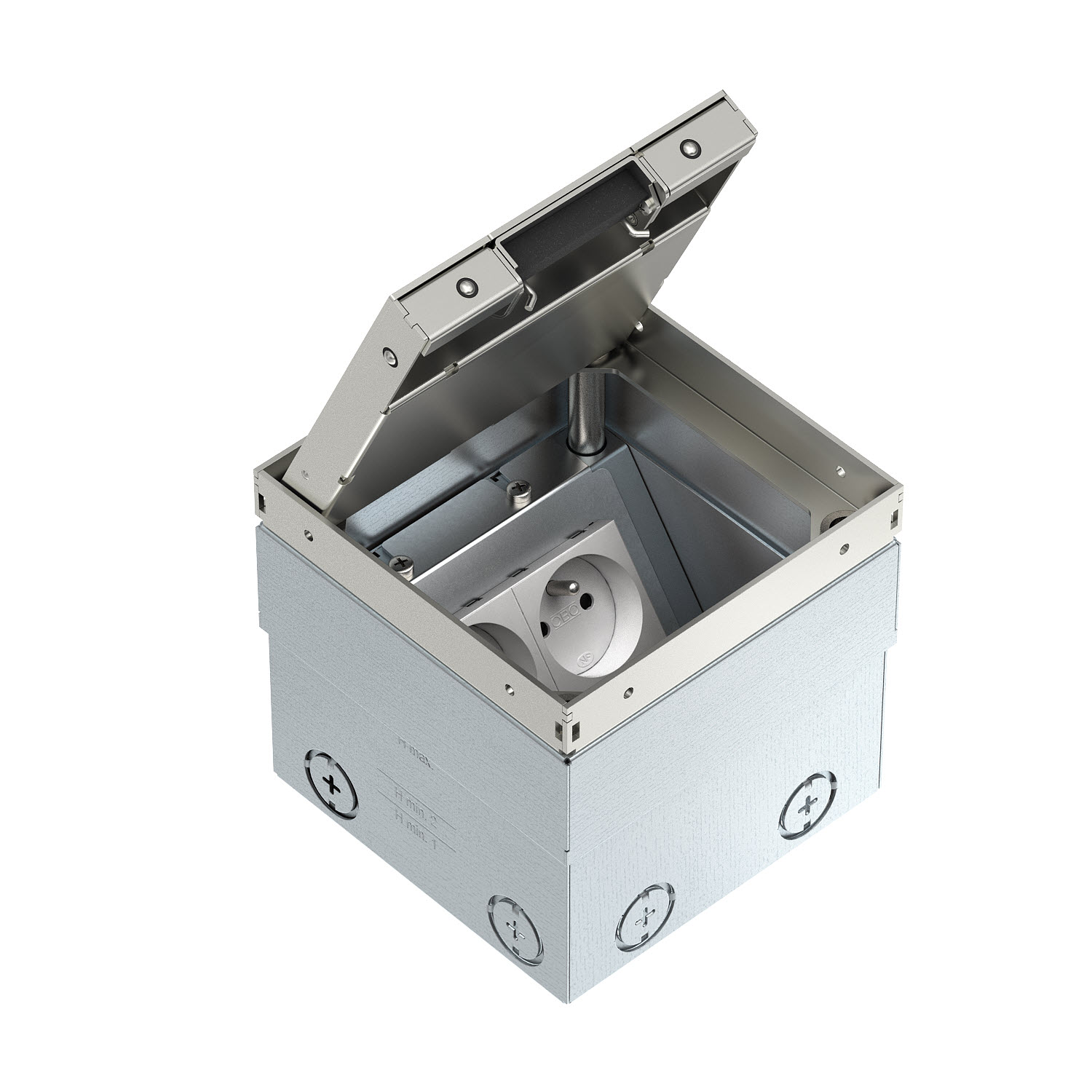 BETTERMANN Puszka podłogowa 2x230V - pokrywa do wypełnienia