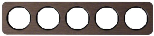 Ramka pięciokrotna Berker R.1 drewno dąb, element wewnętrzny czarny