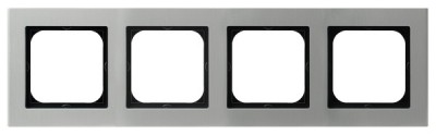Ospel Ramka  poczwórna SONATA metal 6mm - naturalne aluminium