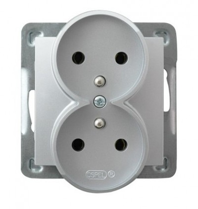 Ospel Gniazdo podwójne z/u IMPRESJA - srebro do ramek szkło, metal