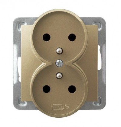 Ospel Gniazdo podwójne z/u IMPRESJA - złoty do ramek szkło, metal