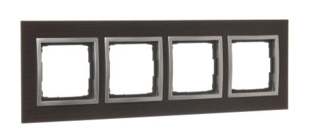 Ramka poczw. SIMON 54 NATURE drewniana srebrna wenge