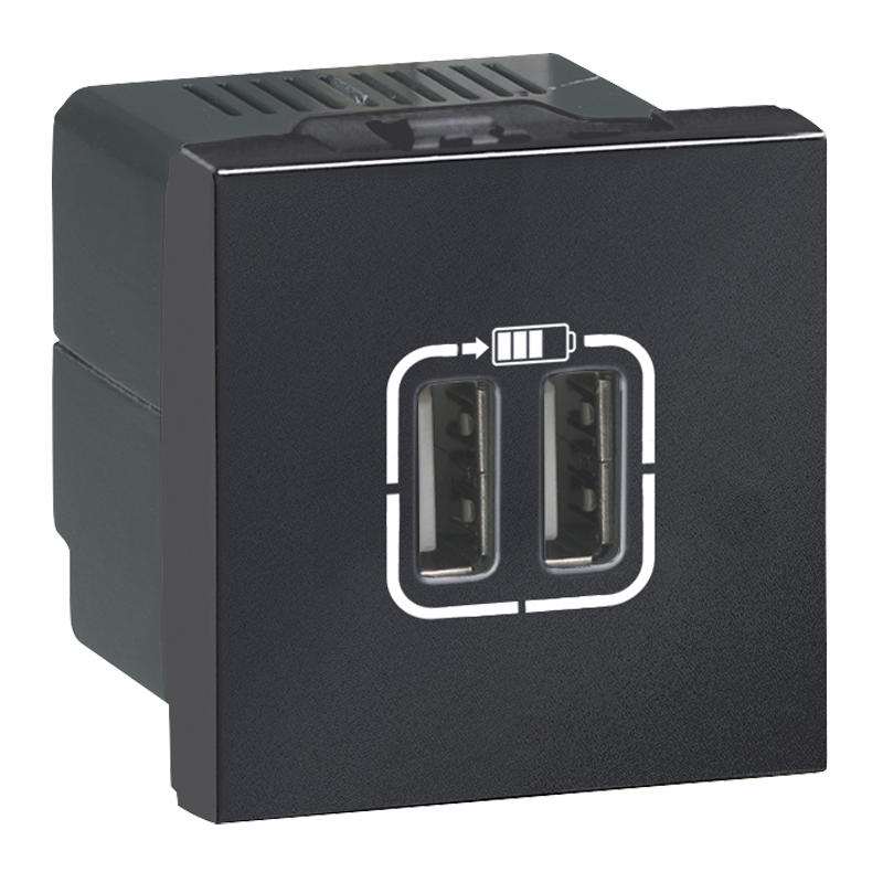 Legrand USB 2xtyp A Legrand Mosaic 2M - antracyt