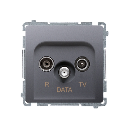 Kontakt Simon Gniazdo RTV-DATA 10dB BASIC - inox, metalizowany