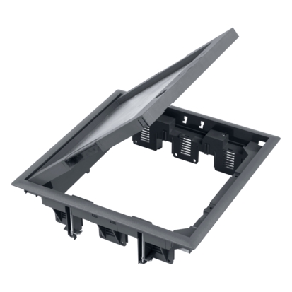 Kontakt Simon Puszka podłogowa FB kwadratowa 12×K45 12mm z zamkiem szary