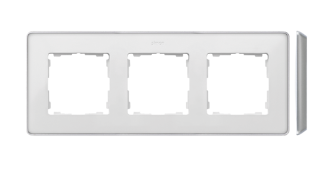 Kontakt Simon Ramka 3-krotna SIMON 82 Detail SELECT metal - biały/aluminium