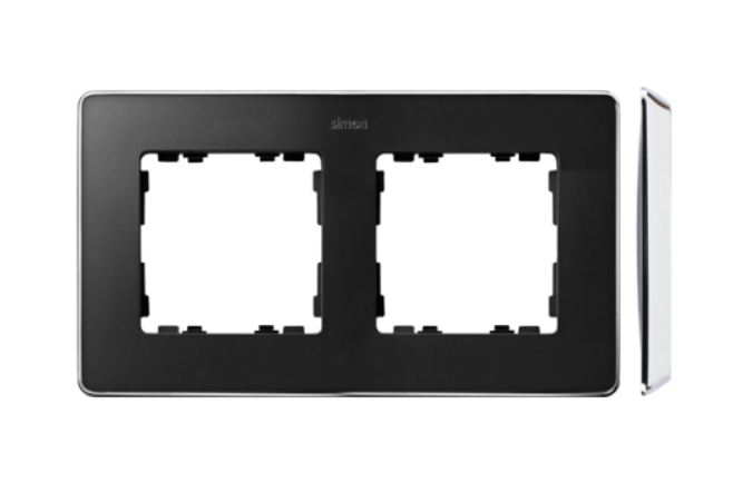 Kontakt Simon Ramka 2-krotna SIMON 82 Detail SELECT metal - grafit/chrom