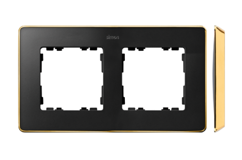 Kontakt Simon Ramka 2-krotna SIMON 82 Detail SELECT metal - grafit/złoty