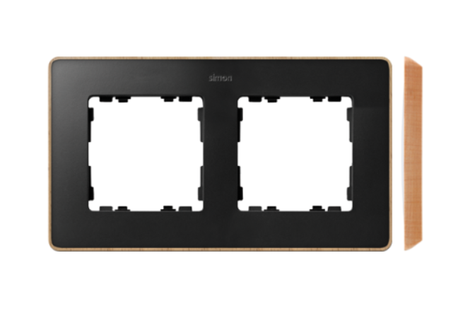 Ramka 2-krotna SIMON 82 Detail select - wood - grafit/drewno
