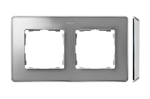Kontakt Simon Ramka 2-krotna SIMON 82 Detail SELECT metal - aluminium zimne/chrom