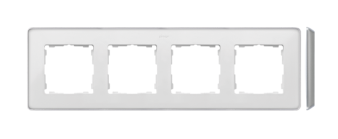 Kontakt Simon Ramka 4-krotna SIMON 82 Detail SELECT metal - biały/aluminium