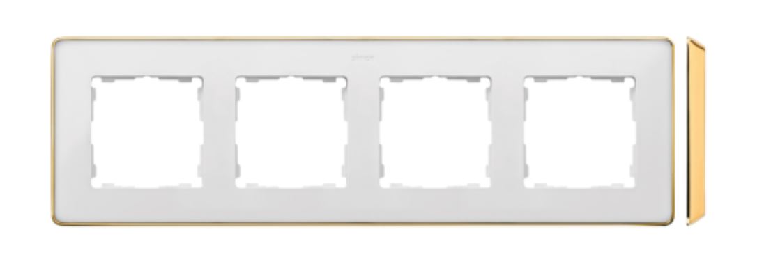 Kontakt Simon Ramka 4-krotna SIMON 82 Detail SELECT metal - biały/złota