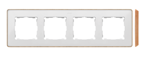 Ramka 4-krotna SIMON 82 Detail select - wood - biały/drewno