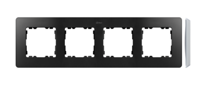 Kontakt Simon Ramka 4-krotna SIMON 82 Detail SELECT metal - grafit/aluminium