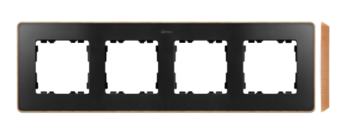 Ramka 4-krotna SIMON 82 Detail select - wood - grafit/drewno