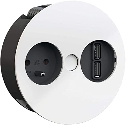 Bachmann Gniazdo Twist 1x230V + ładowarka USB - biały mat