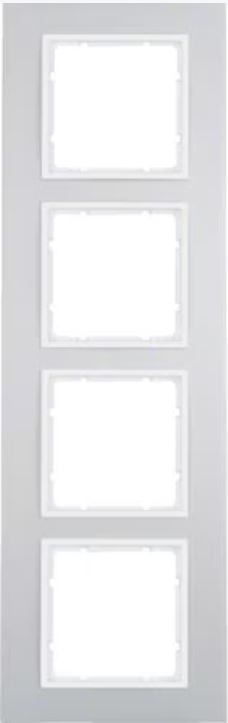 B.7 Berker Ramka potrójna 4-krotna, aluminium/biały mat