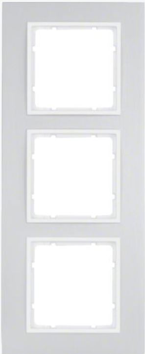 B.7 Berker Ramka potrójna 3-krotna, aluminium/biały mat