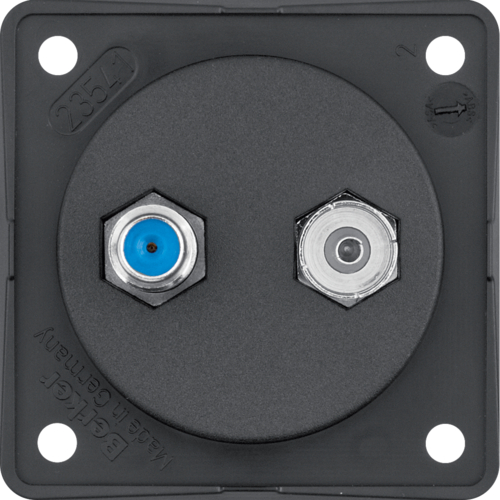 Berker Integro Flow Berker Gniazdo antenowe Radio/SAT z obudową nieekranowaną, mechanizm, czarny, mat