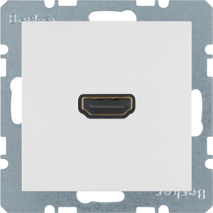 Hager Polo Gniazdo HDMI z przyłączem 90st. śnieżnobiały mat S.1/B.1/B.3/B.7 Glas 3315431909 3315431909