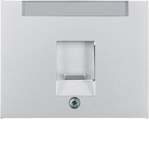 Berker Pokrywa pojedyncza z zasuwą chroniącą przed kurzem i polem opisowym Berker K.5 aluminium