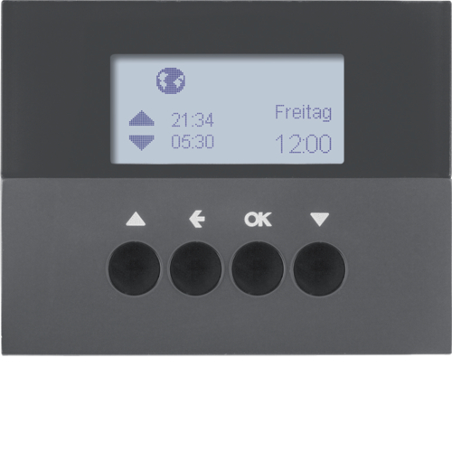 Berker K.1 Łącznik żaluzjowy czasowy z wyświetlaczem do sterownika żaluzjowego Berker.Net, antracyt, mat