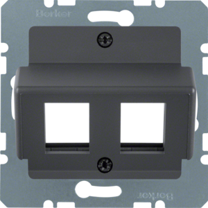 Hager polo K.1 Płytka centralna do gniazda modularnego Krone antracyt mat lakierowany System płytek centralnych 14641606 14641606