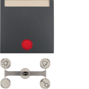 Berker Klawisz pojedynczy z 5 dołączonymi soczewkami i polem opisowym Berker B.Kwadrat/Berker B.3/B.7 antracyt