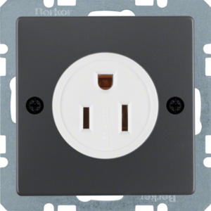 Berker Gniazdo z uziemieniem standard USA/KANADA NEMA 5-15 R, Q.1/Q.3/Q.7 - antracyt mat