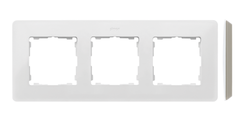 Kontakt Simon Ramka 3-krotna SIMON 82 Detail ORIGINAL mono - biały/szary ciepły